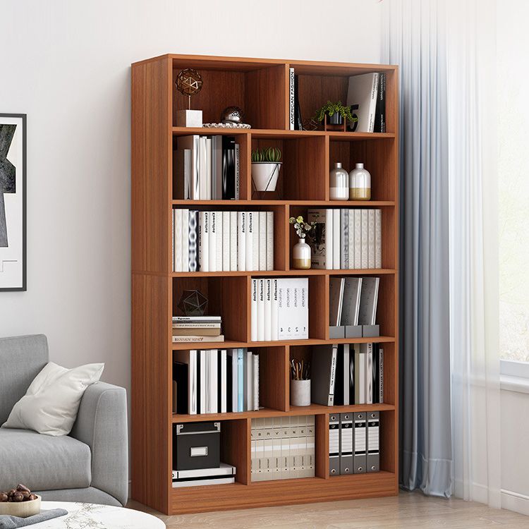 Closed Back Bookcase Contemporary Style Bookshelf for Home Office Study Room