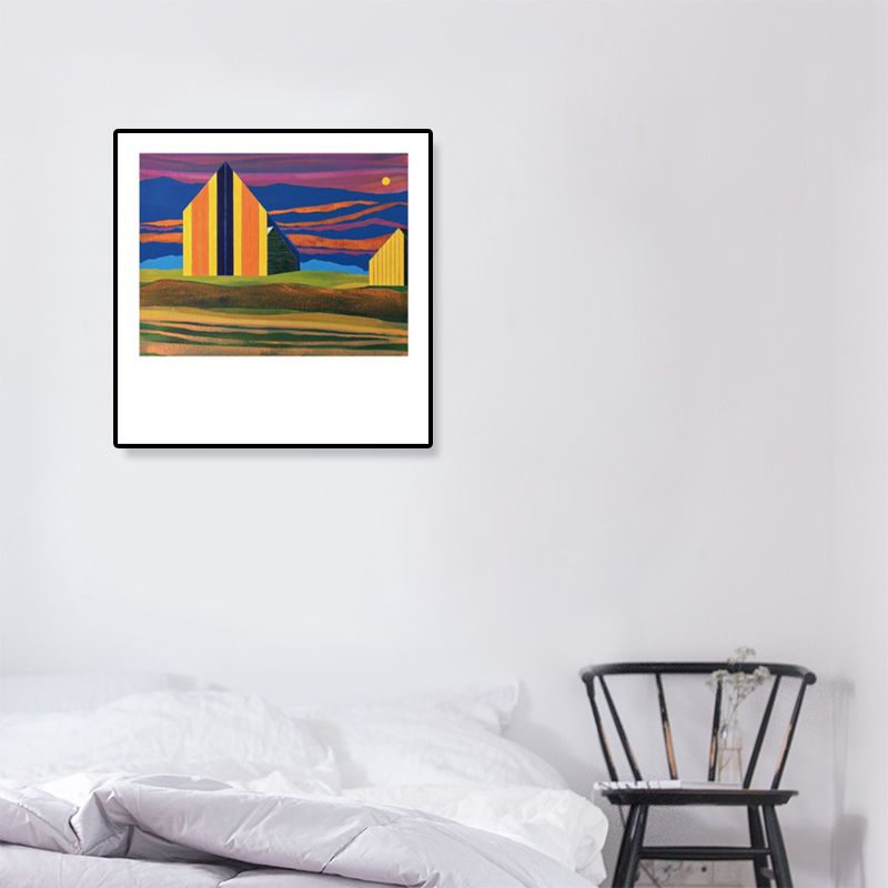 Contemporary Oil Painting House Canvas Dark Color Bedroom Wall Art, Multiple Sizes