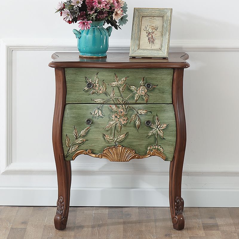 Mid-Century Modern Cabinet Fretwork Hand Painted Side Cabinet