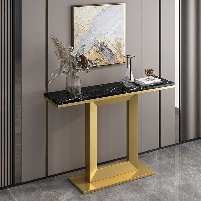Marble Top Accent Table with Pedestal Base for Hall 31.5" High Console Table