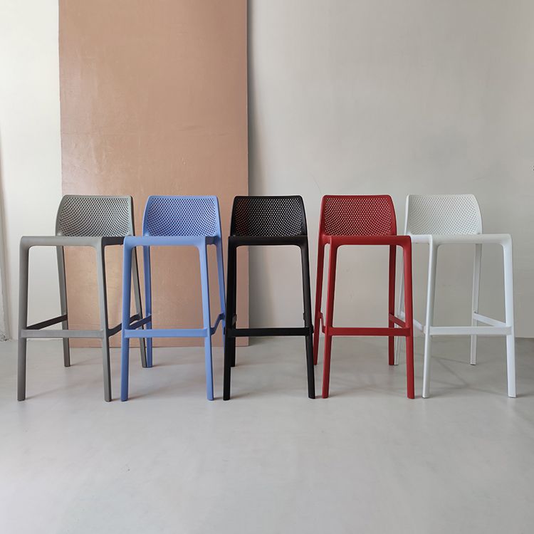 Taburetes de mostrador Macron contemporáneos, taburete de bar de plástico para interiores, sin brazos, para cocina