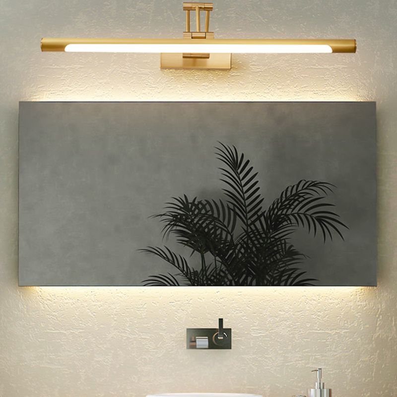 Metal Linear Shape Wall Mount Lighting Modern 1 Light Mirror Wall Mounted Light Fixture