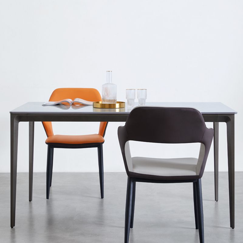 Minimalistische stijl gestoffeerde zijstoelen Open achterstoelen achterstoelen voor thuis