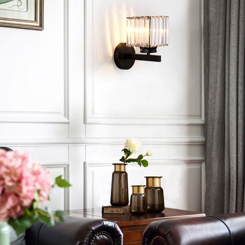 Modernism Single Wall Mounted Sconce Golden/Black Shaded Wall Light