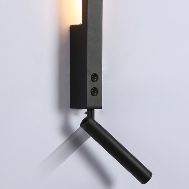 Stile moderno a forma lineare murale sconce metallo 1 luce da parete per camera da letto