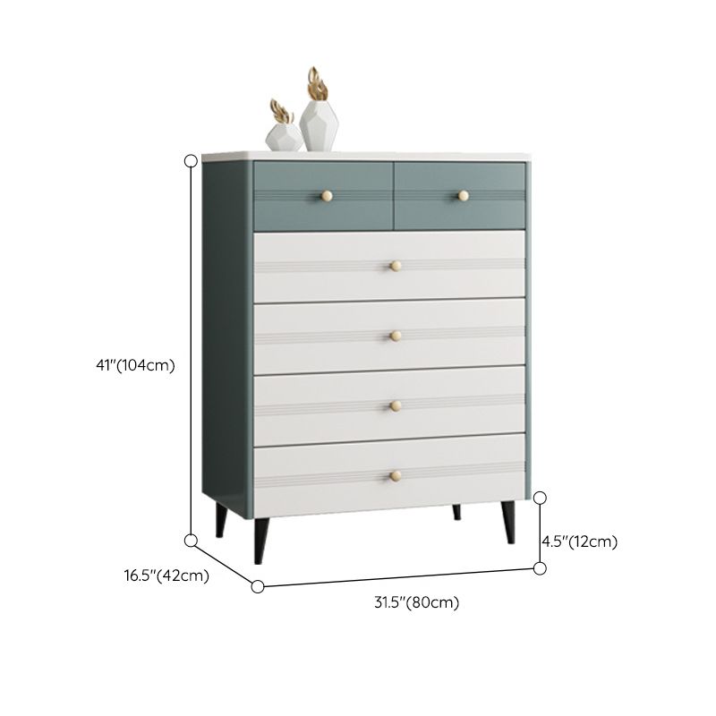 Glam Stone Storage Chest White Bedroom 16" Wide Chest with Drawers