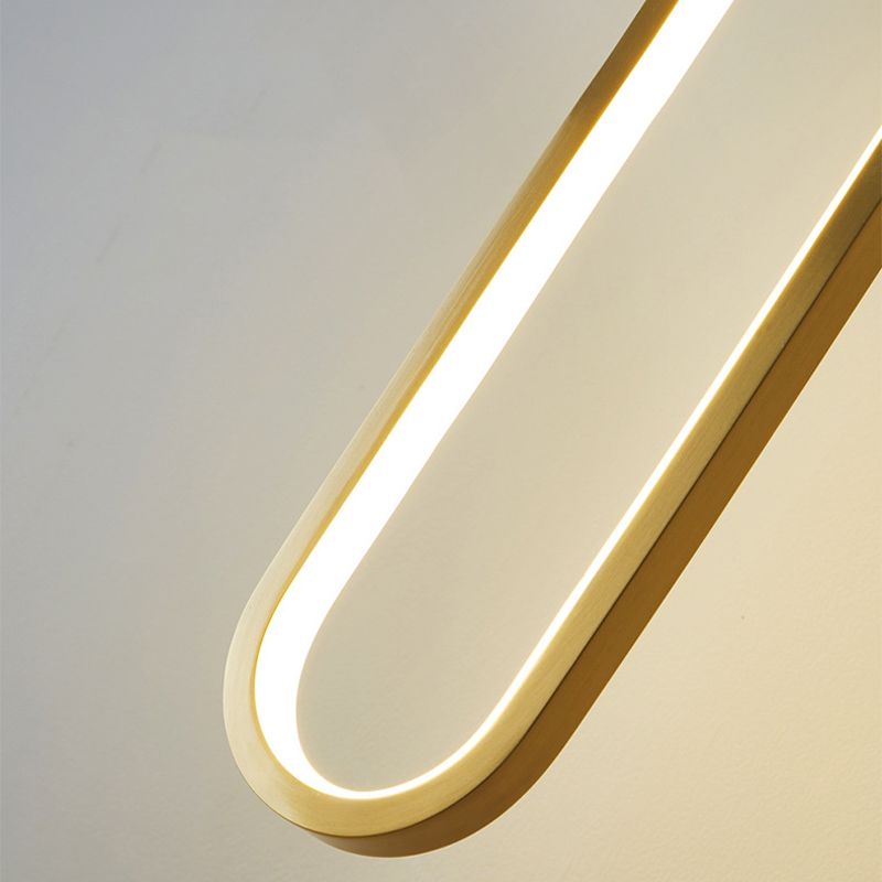 Minimalism LED Wall Sconce Oval Brass Sconce Lighting for Bedroom