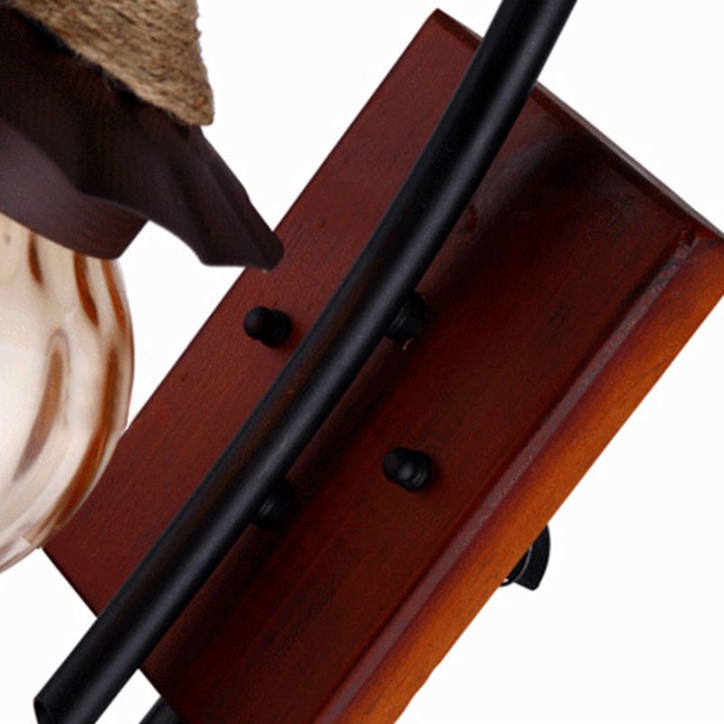 Copper One Light Sconce Light Industrial Water Glass Globe Lighting Fixture with Metal Rod