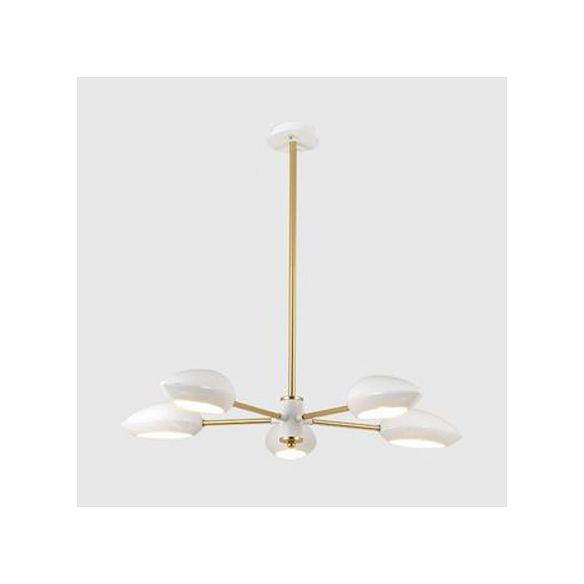 Ellipse Dining Room Hanging Light Contemporary Metal 5/6/8 Lumières Lumière de lustre noir / blanc