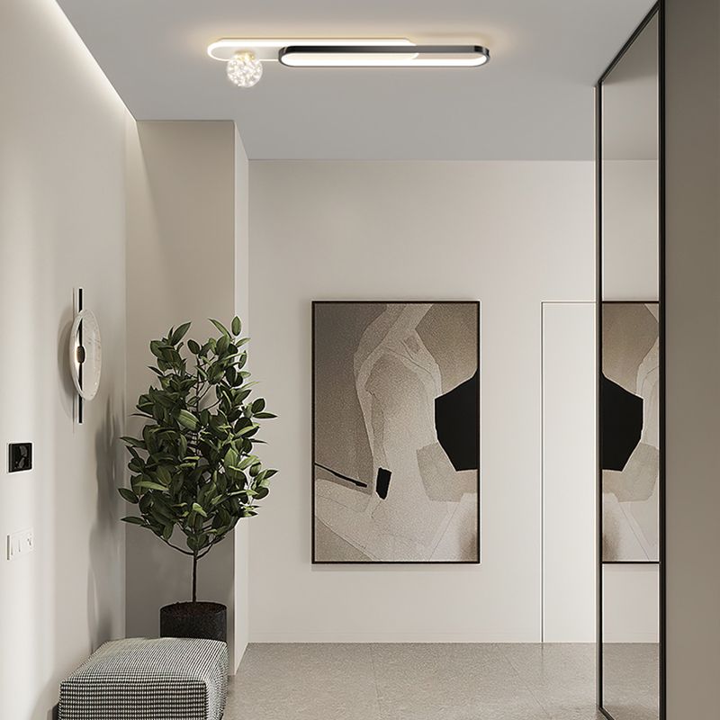 Plafonnier LED en métal oblong de Style nordique, luminaire de plafond pour chambre à coucher
