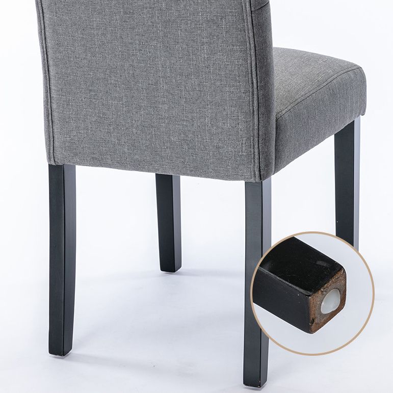 Modern Solid Back Kitchen Dining Side Chair with Black Wood Legs Dining Side Chair