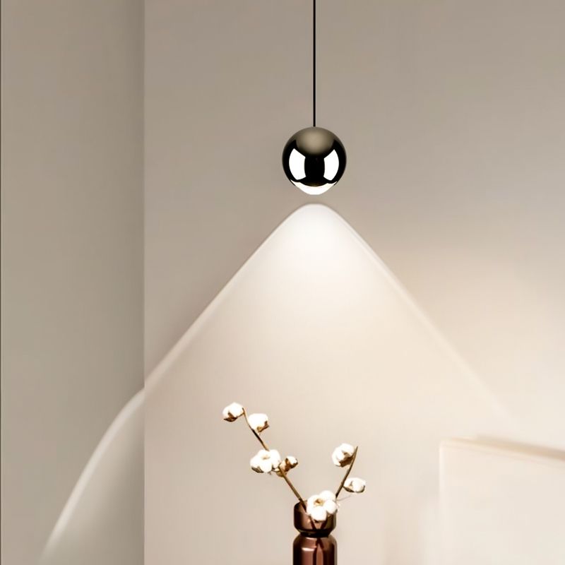 Globe Hanging Light Fixtures Modern Suspension Lamp with Clear Acrylic Shade