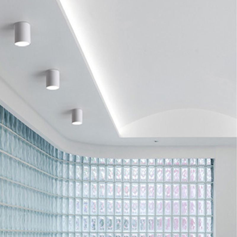 Cylinder Metal Ceiling Light Fixture Modern Style LED Ceiling Flush Mount