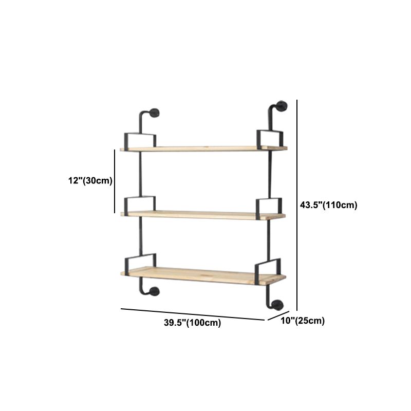 9.84"W Bookshelf Industrial Style Wall Mounted Bookcase for Home Study Room