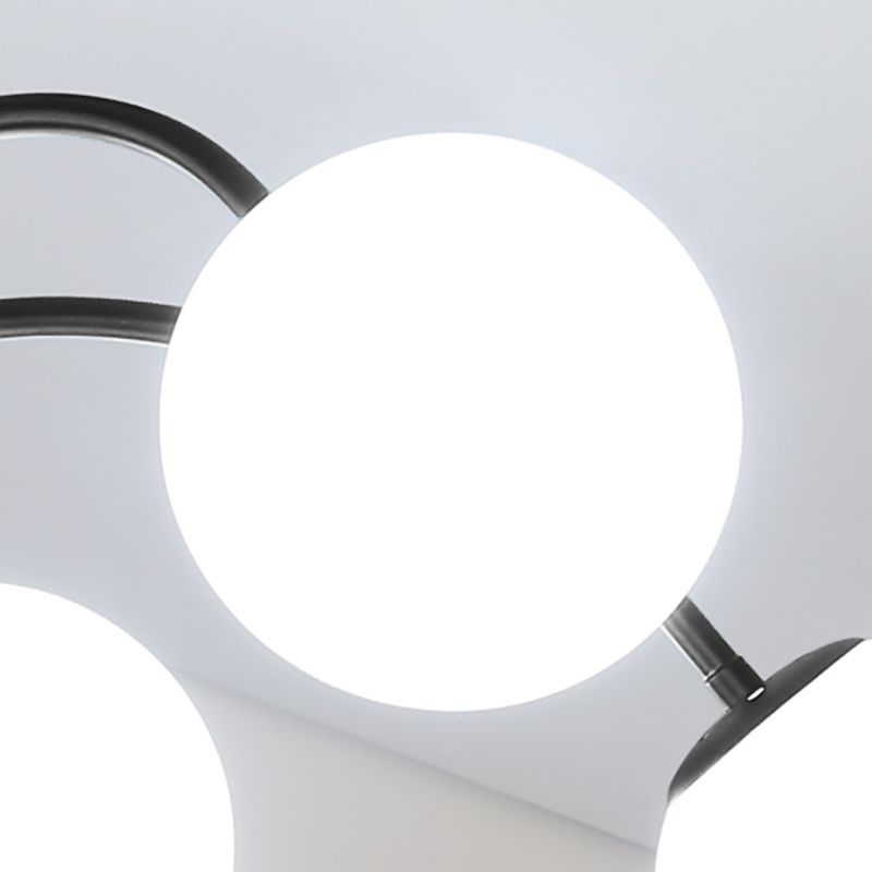 Modern Style Globe Chandelier Light White Glass Pendant Lighting with Crystal