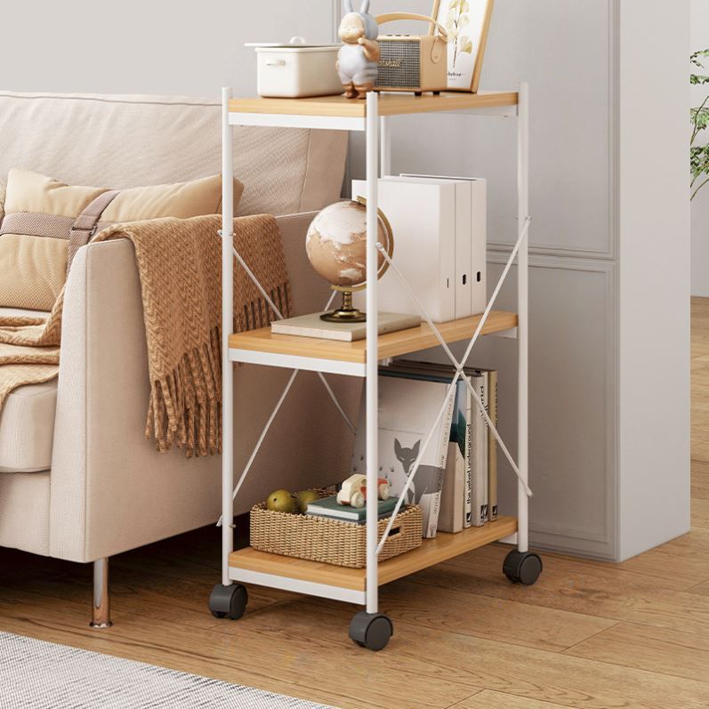 Modern Style Bookshelf Open Back Wood Bookcase for Office Use