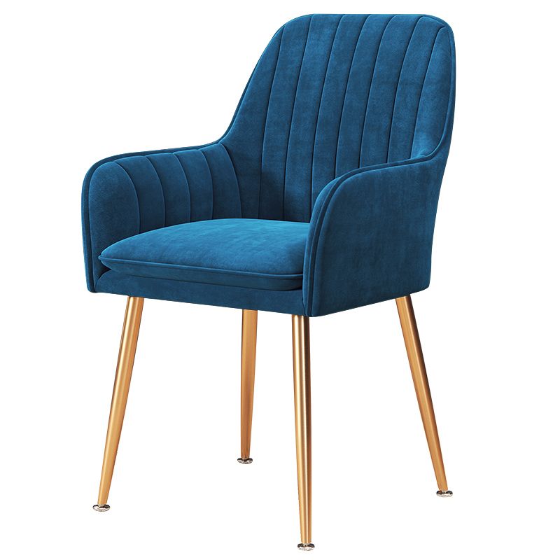 Fauteuil de salle à manger rembourré avec pieds en métal (Ensemble de 2)