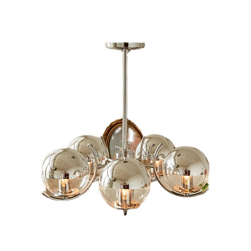 Postmodern Style Globe Chandelier Light Metal Glass Pendant Light for Kitchen
