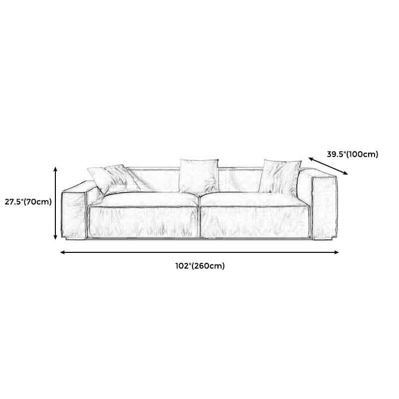 Tight Back Faux Leather Square Arm Sofa with Stain Resistant and Wear Resistance