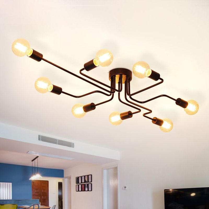 Nordic Ceiling Light Simple Personality Wrought Iron Modern Study Bedroom Living Room Clothing Store Branch Industrial Style Lamps