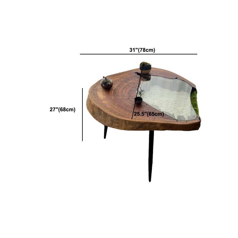 Scandinavian Wooden Coffee Table Free form 3 Legs Coffee Table Set for Living Room