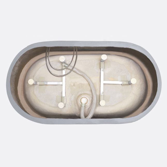 Modern Oval Soaking Bath Tub Freestanding Acrylic-Fiberglass Bath Tub