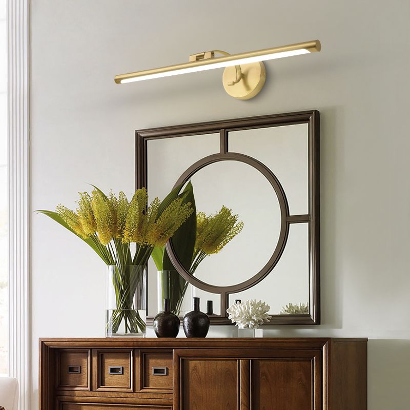 Linear Shade Modern Style Wall Sconce Metal 1 Light Sconces in Brass Finish