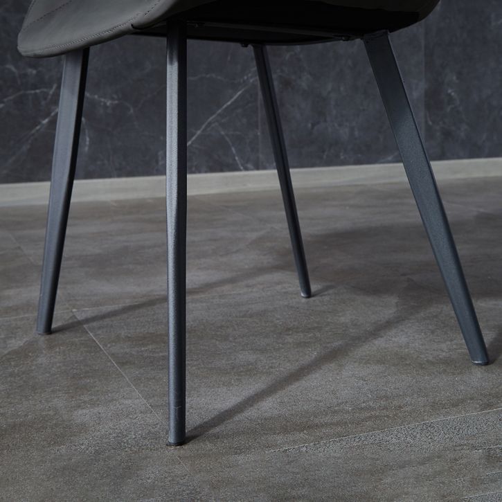 Contemporary Metal Dining Room Chairs Leather Dining Armless Chairs for Indoor Use