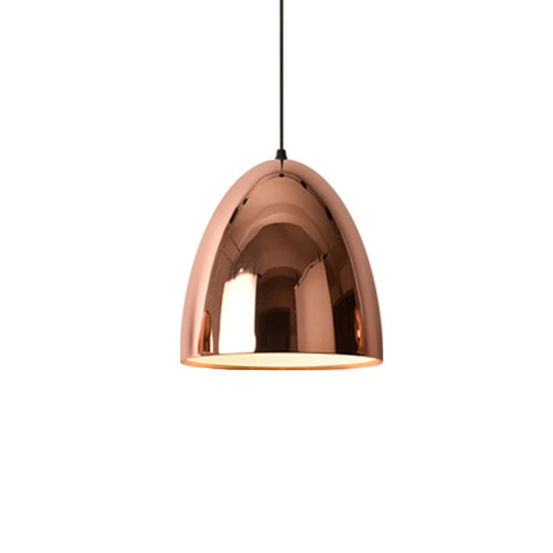Shaded Dinning Room Pendant Ceiling Light Metal Nordic Hanging Ceiling Light in Rose-Gold