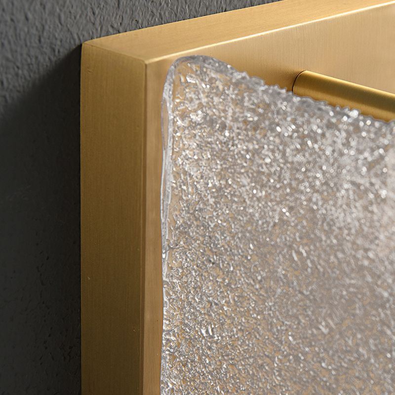 Modern Metal Wall Sconce Semicircle Shape Wall Light with Glass Shade for Bedroom
