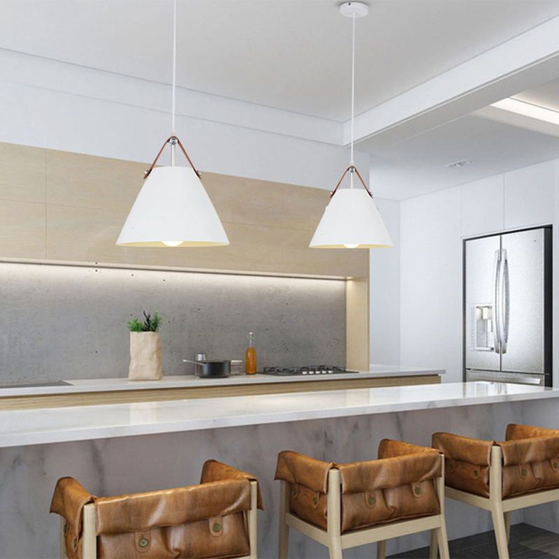 Modern Macaron colgante cónico de metal ligero de metal de 1 luz para la mesa del comedor