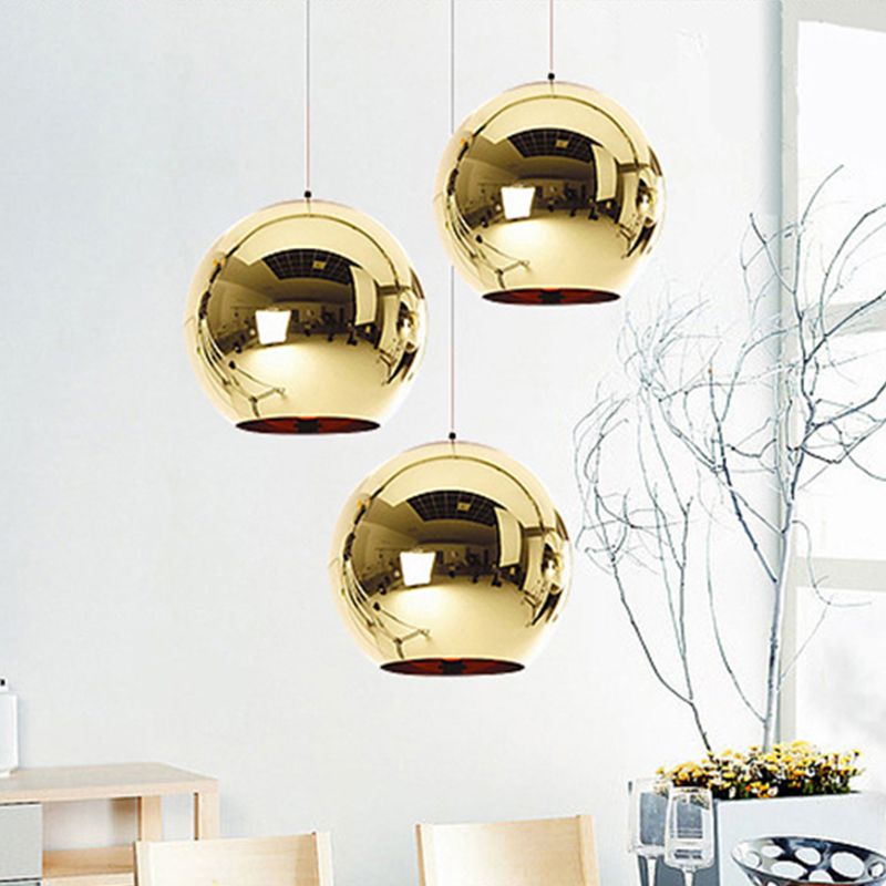 6 "/8"/10 "W Mirror Ball Anhänger Beleuchtung zeitgenössisches Glas 1 Licht Chrom/Gold/Roségold hängende Deckenleuchte