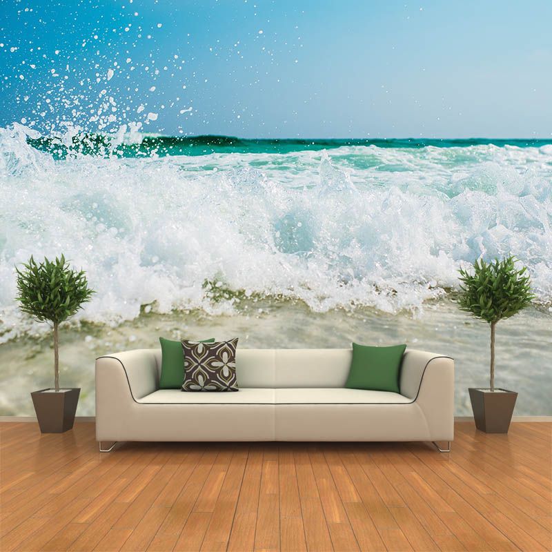Peel and Stick Wall Mural Tropical Sea Pattern Photography Living Room Decorative