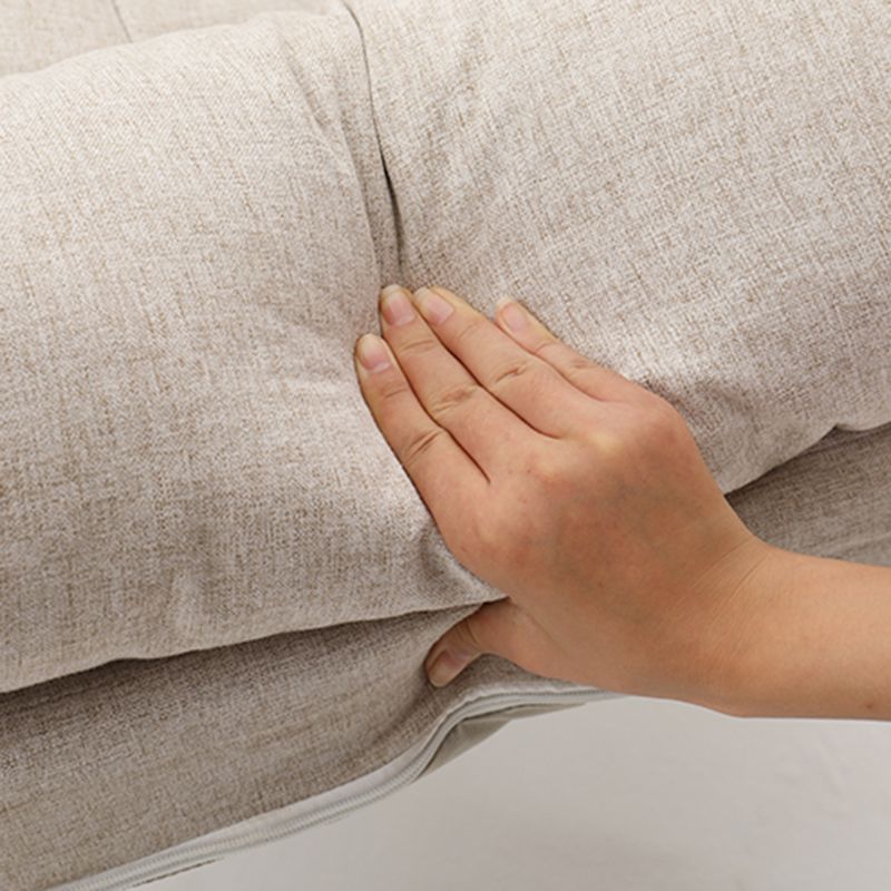 29.52"Wide Armchair Cotton Blend Arm Chair with Basic Four Legs and Pillow Back