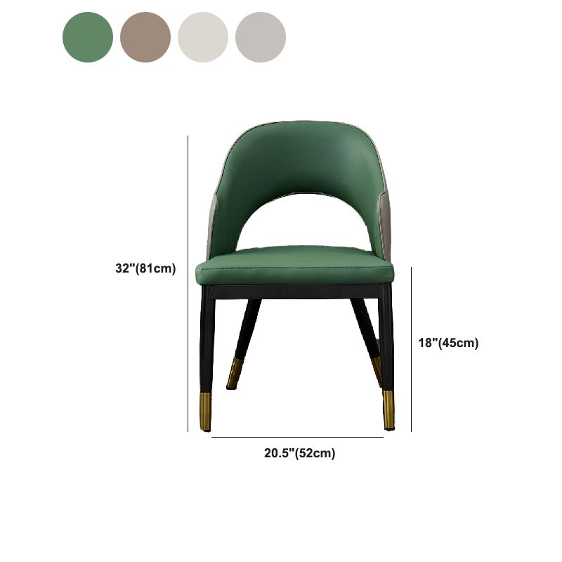 Metal Industrial Dining Chair with Arms Matte Finish Open Back Side Chair