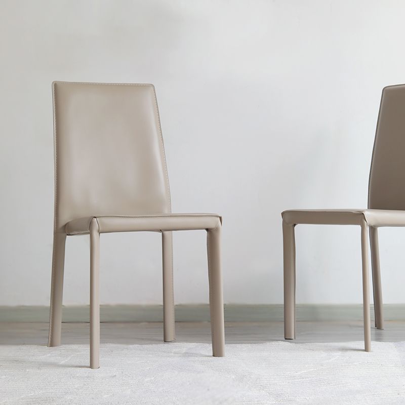 Modern Simple Side Chair Faux Leather Side Dining Chair for Home Use