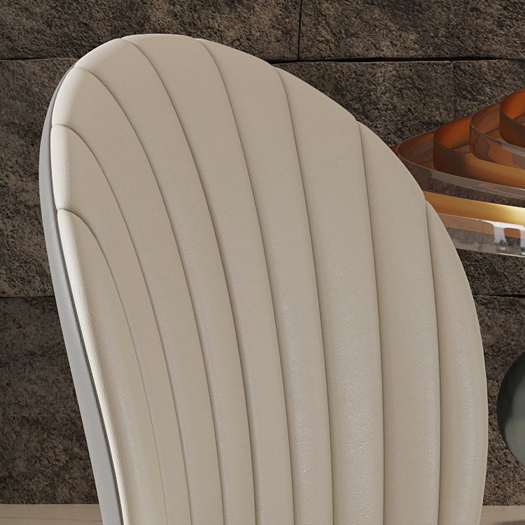 Contemporary Side Chair Metal Solid Back Dining Room Chair for Indoor