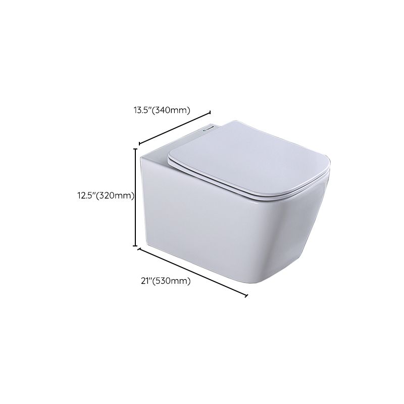 Modern Wall Hung Toilet Bowl 1-Piece Urine Toilet with Seat for Washroom