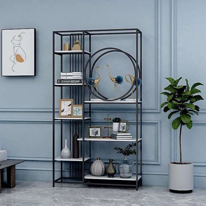 Iron Frame Etagere Bookshelf Vertical Manufactured Wood Shelf Bookcase for Office