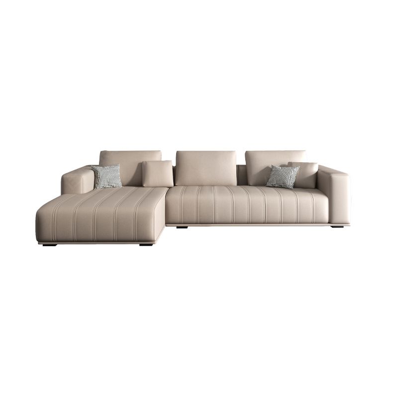 Cushions Faux Leather Square Arm Sofa with Waterproof and Stain Resistant