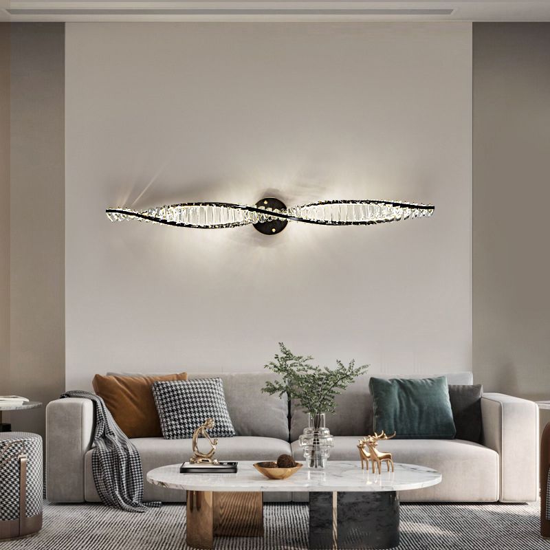 Modern Geometric Vanity Lamp Crystal 1-Light Vanity Wall Lights