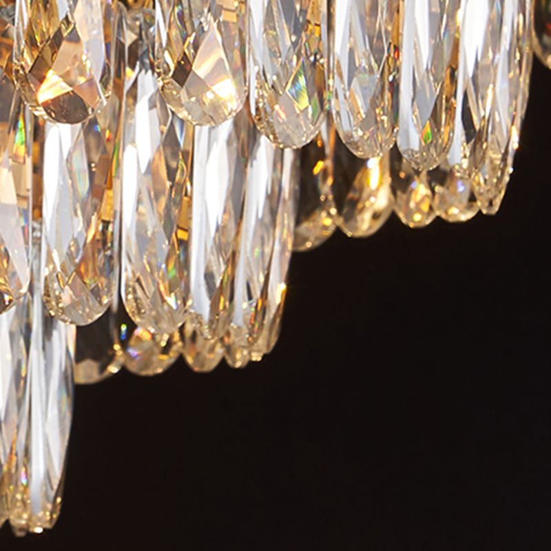 Modern Kitchen Pendant Lights Geometric Island Lighting Fixtures with Crystal Shade