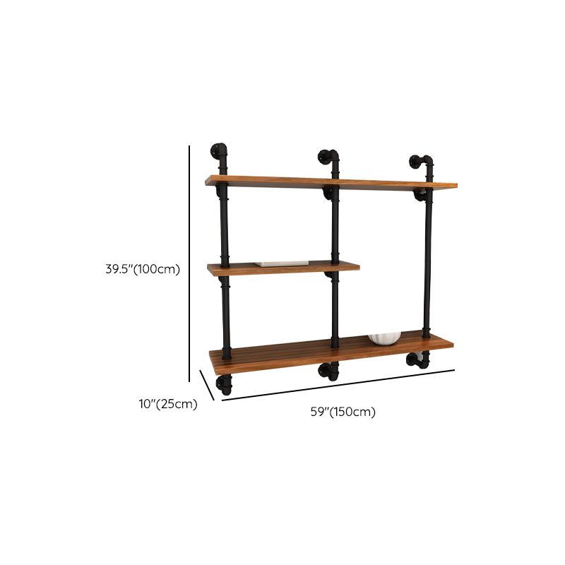 Industrial Engineered Wood Bookcase Closed Back Floating Bookshelf