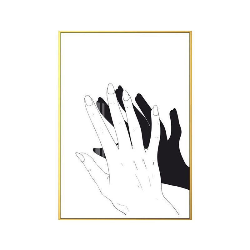 Scandinavian Style Teenagers Wall Decor Hand and Reflection in Pastel Color Painting
