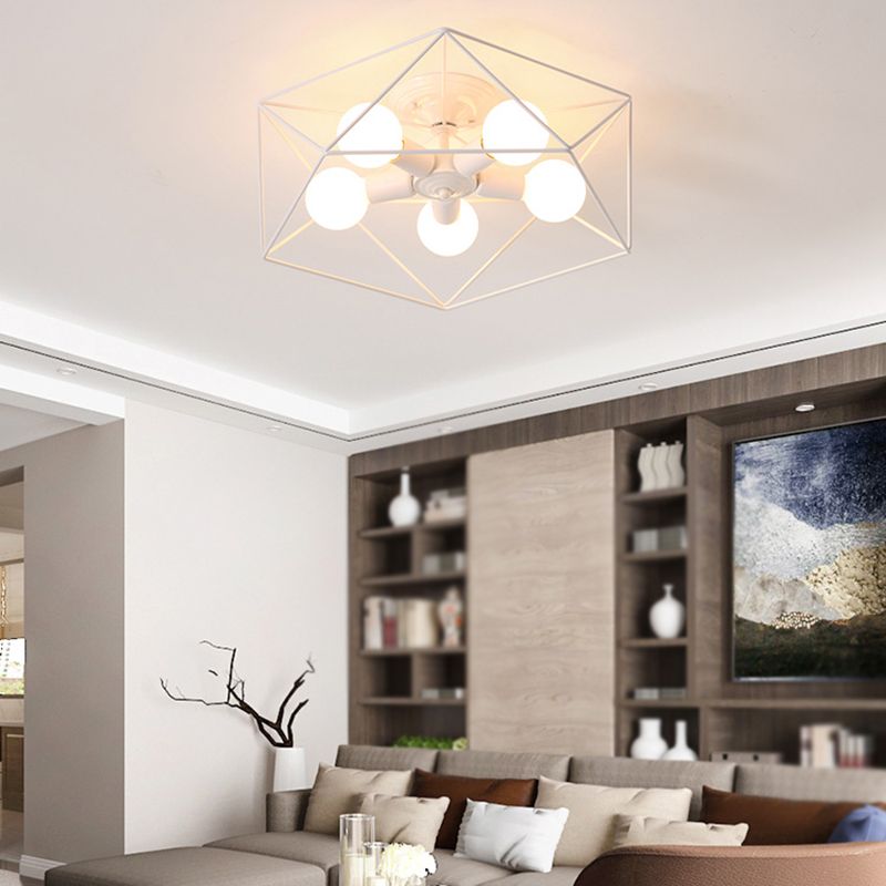 Metalen geometrische schaduw spoel plafondlicht industrieel multi lights plafondlamp armatuur