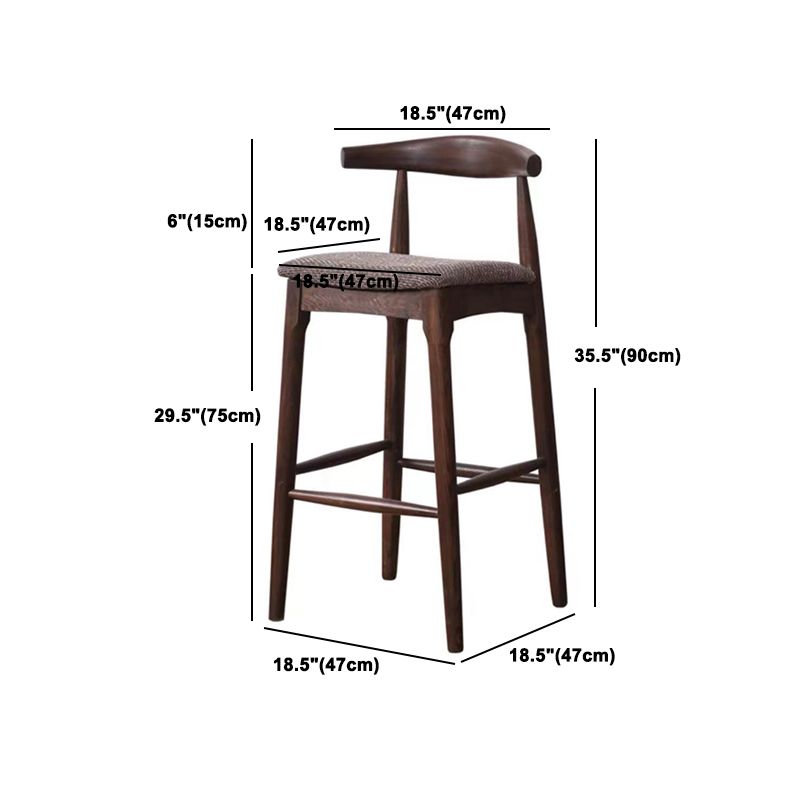 Modern Style Bar-stool Wooden Bar Stool with Wood Legs for Home