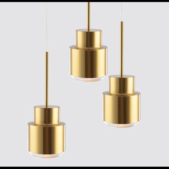 Metalen cilinderhangende verlichtingsarmatuur eenvoudige stijl hanglamp lichtbarmsel in goud