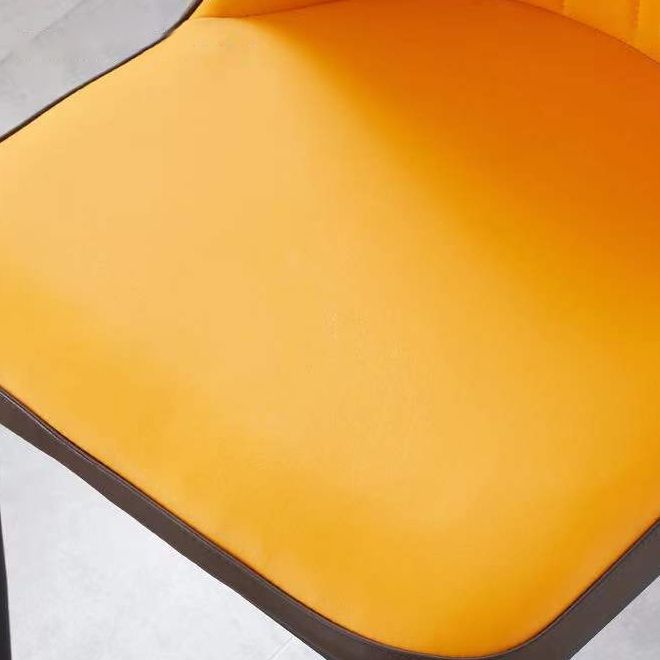 Glam Faux Leather Dining Chair Parsons Chair in Matte Finish for Office