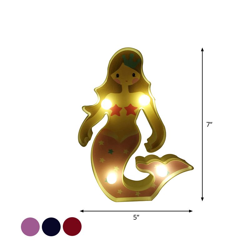 Beauty Element Girls Room Night Lamp Plastic Modern Style LED Nightstand Lighting