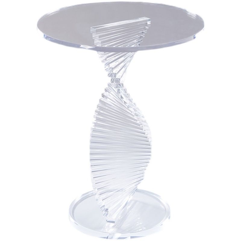 18" Wide Glam Side Table Acrylic Pedestal Clear Accent Side Table